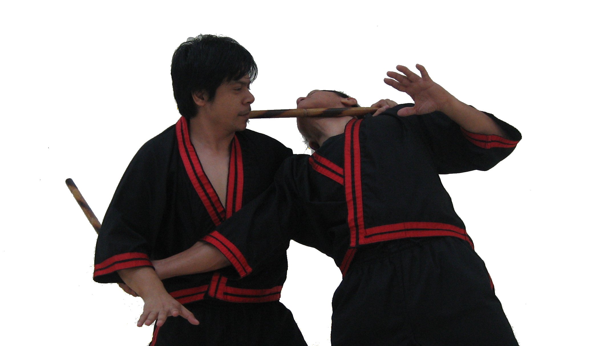 Figure 3: Chocking with the body of an Arnis Stick Chocking Technique